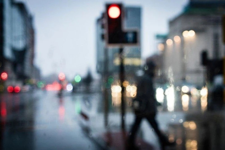 Blurry vision on a city street
